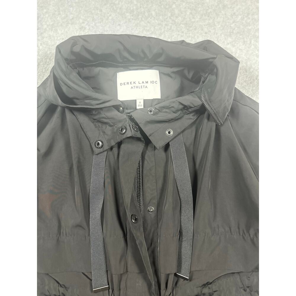 Derek Lam 10 C Athleta Rain Jacket Women's Size Small Black Full-Zip Hooded - Picture 5 of 8